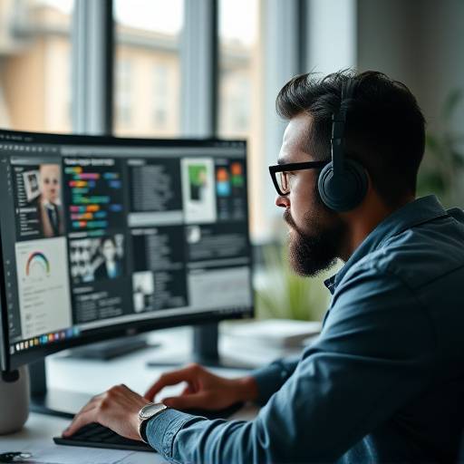 Image d'un concepteur UI/UX travaillant sur une interface utilisateur sur son ordinateur.